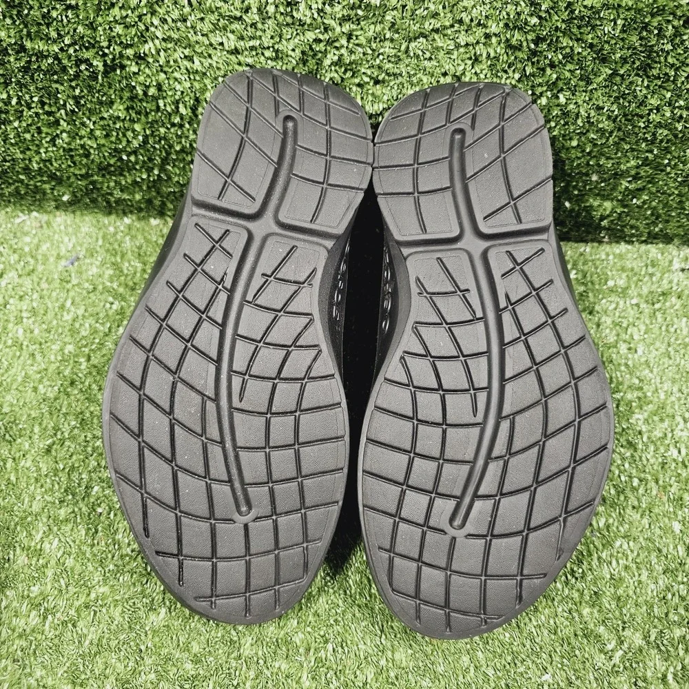 Oofos OOcoozie Black Mules Slip‎ On Lines Comfort Shoes Mens Size 41 US 8